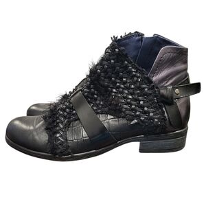 Unity in Diversity Black & Metallic & Braided Boots/Booties Sz38 (US 7-7-7.5)